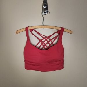 Lululemon Free to Be Bra Wild Long Line *Light Support, A/B Cup Dark Red. Size 6